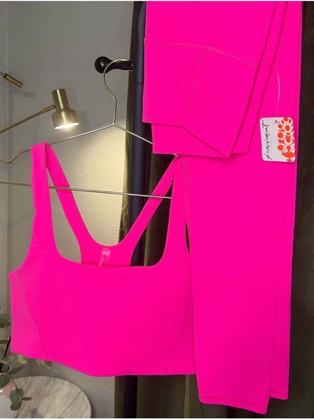 FP Movement by Free People Hot Pink Sports Bra and Leggings Set